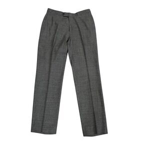 Isaia Napoli Gray Wool Stretch Dress Pants Mens 30X31 IT48 Pleated Italy Made